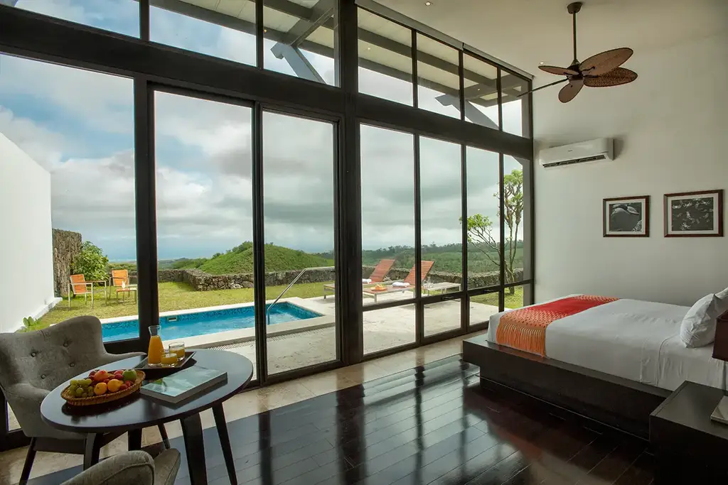 Pool Suite bedroom and landscape view